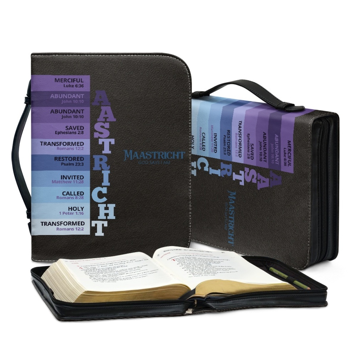Letter by Letter Blessing: Black Personalized Bible Case