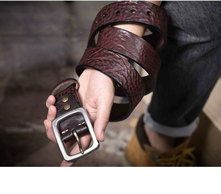 Premium Black Full Grain Leather Belt - 5.5mm Thick Handmade Men's Belt with Stainless Steel Buckle | Engravable & Durable