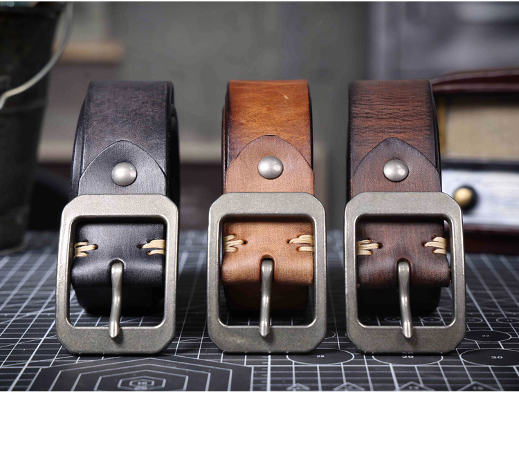 Premium Black Full Grain Leather Belt - 4.5mm Thick Handmade Men's Belt with Stainless Steel Buckle | Engravable & Durable