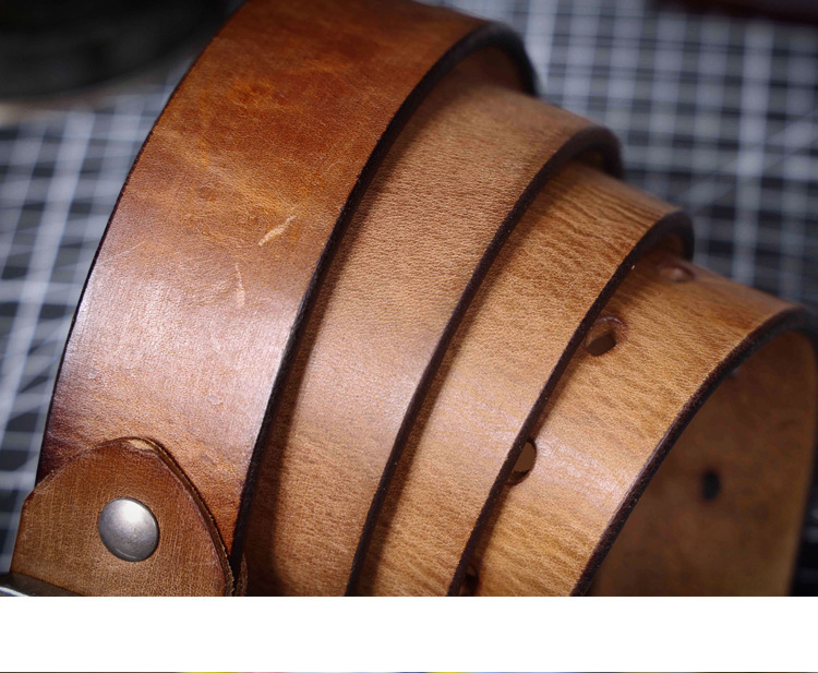 Rustic Brown Full Grain Leather Belt - 4.5mm Thick Handmade Men's Belt with Stainless Steel Buckle | Custom Engraving