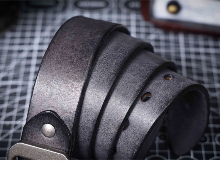 Premium Black Full Grain Leather Belt - 4.5mm Thick Handmade Men's Belt with Stainless Steel Buckle | Engravable & Durable