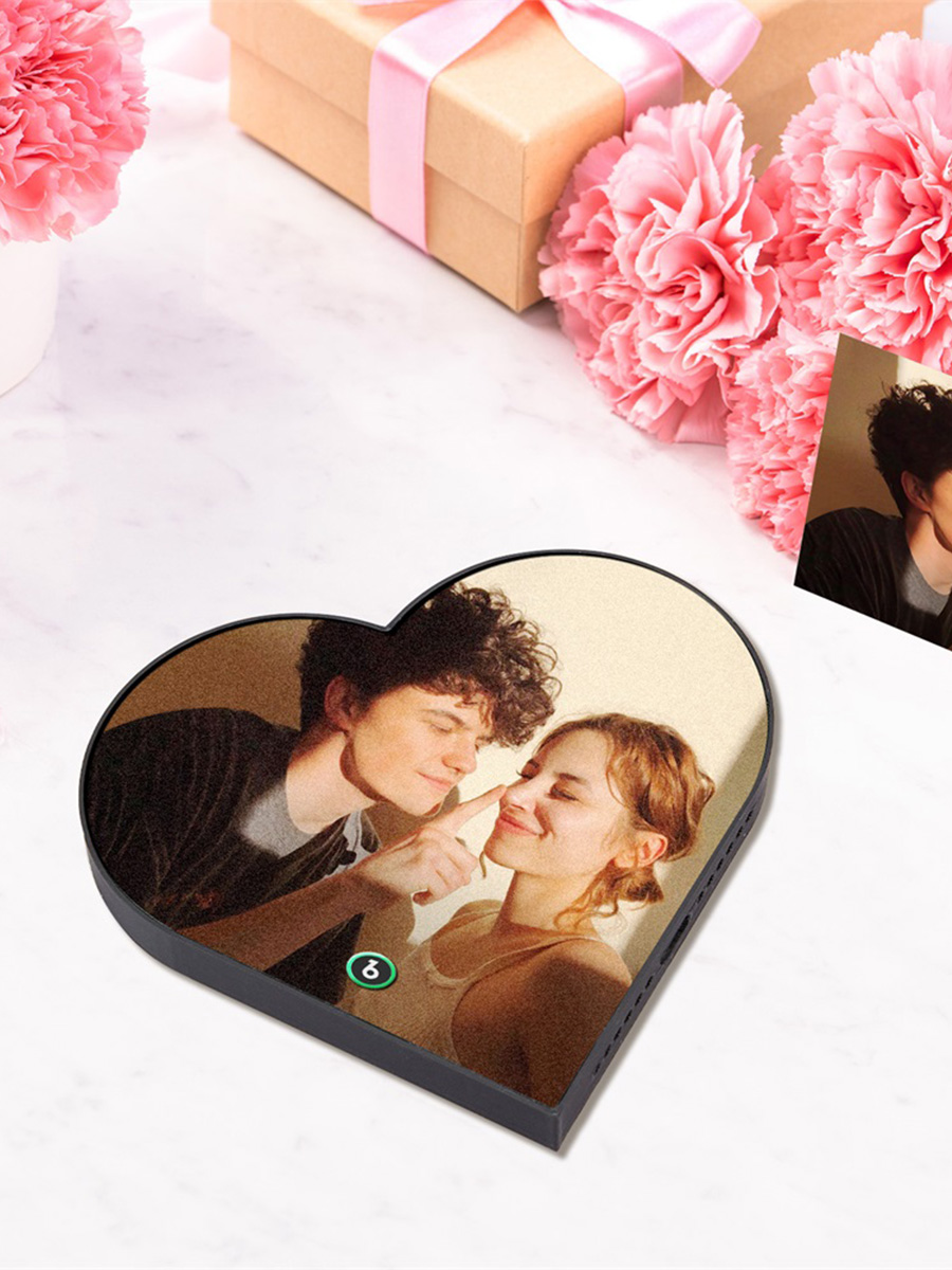 Fridgebeats™ Personalized Heart Shaped Music Fridge Magnets, Custom Photo Fridge Magnet Player, Best Birthday, Wedding Gifts