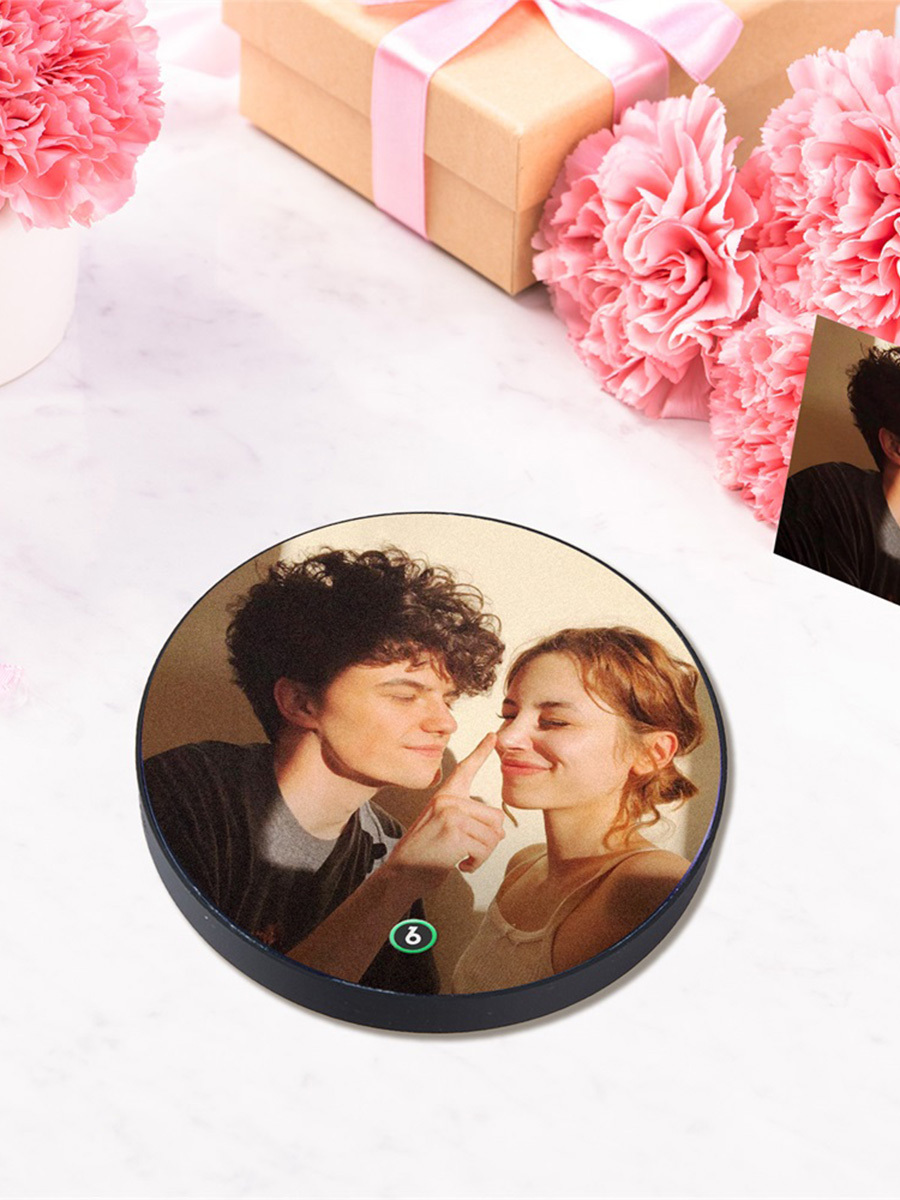 Customized Circular Music Fridge Magnet, Personalized Photo and Music Refrigerator Magnets, Valentine's Day, Birthday, Christmas Gifts