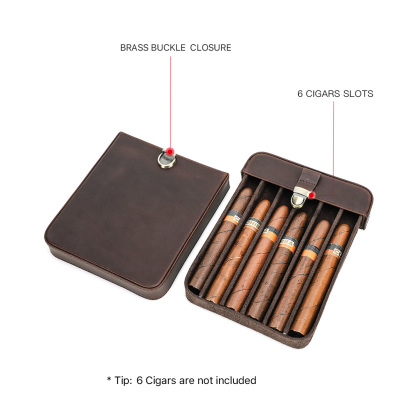 Leather Portable Cigar Cases, Handcrafted Cigar Boxes with Lock and Drawer