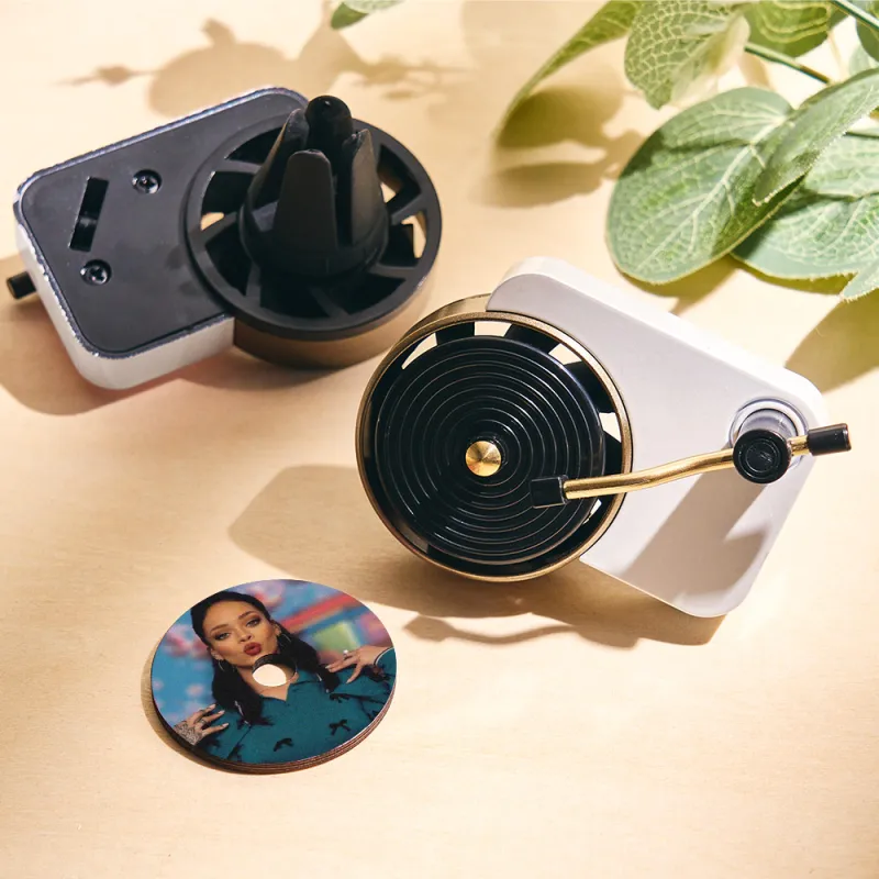 Custom Car Record Player Aromatherapy, Custom Air Vinyl Turntable Fresheners, Design Your Car With Your Favourite Albums