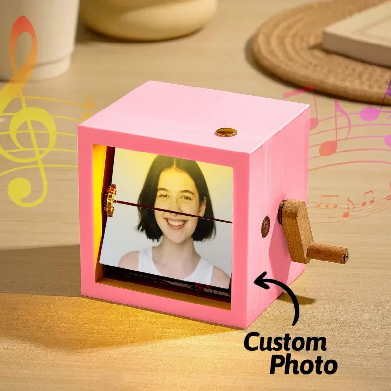 Custom Photo Flipbook Frame AnimationMachine,  Mechanical Hand-cranked Flipbook Box Photo Album, Unique Valentine's Day and Anniversary Gifts