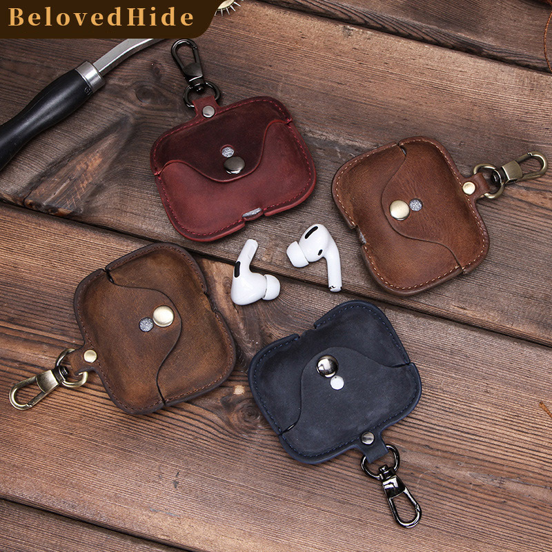 Magnetic Flip Leather Case for AirPods Pro – Snap-On Vintage Cover