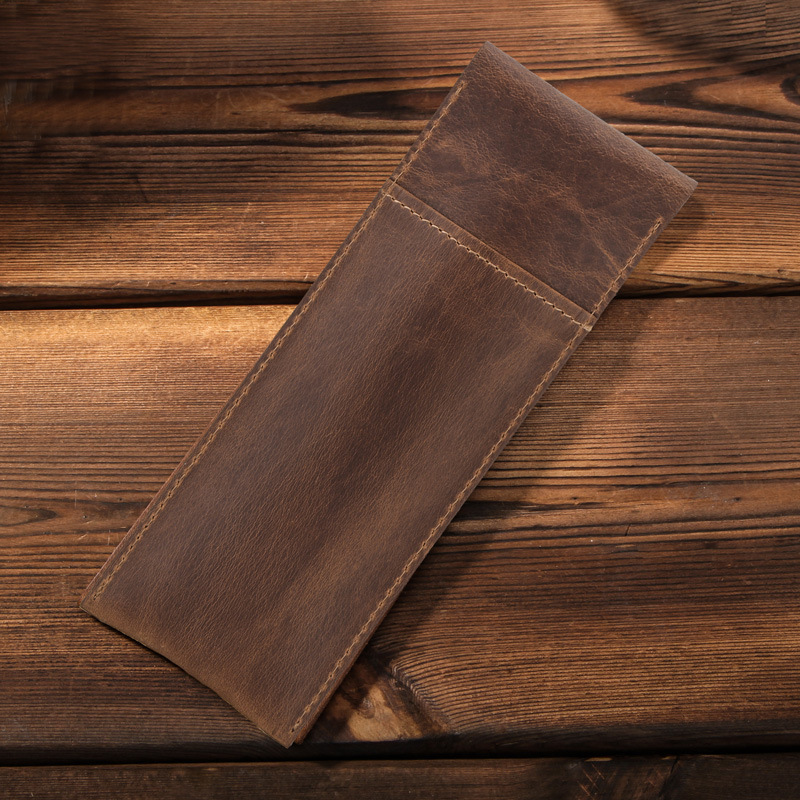 Vintage Travel Leather Watch Pouch – Single Watch Storage (Brown/Red Brown)