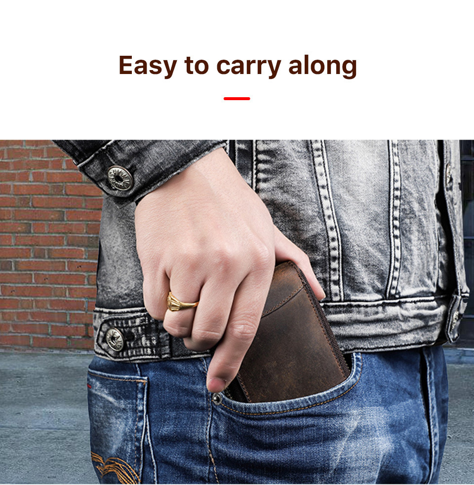 Zippered Leather Watch Box – Single Watch Case with Card Holder