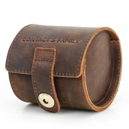 Single Watch Leather Travel Case – Retro Cylinder Protector