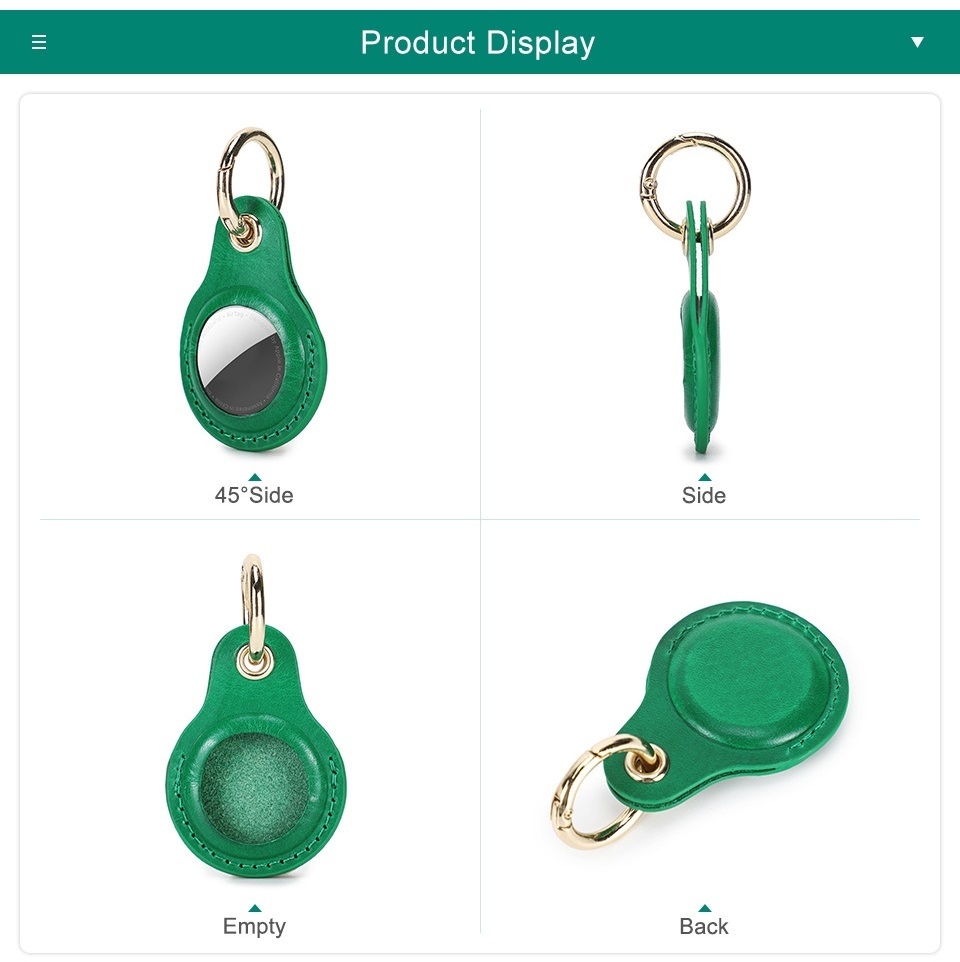 Olive Green Leather AirTag Loop - Luggage & Backpack Tracker