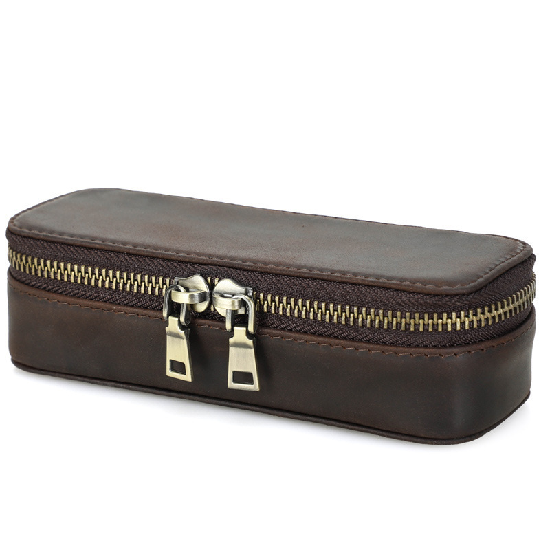Zippered Travel Leather Jewelry Box – Multi-Layer Vintage Organizer