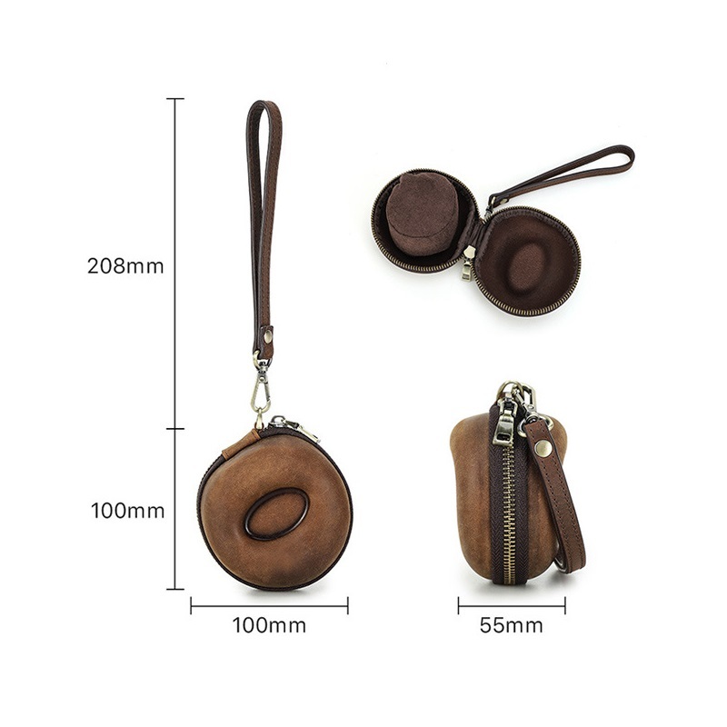 Wrist-Strap Leather Watch Box – Portable Single Watch Protector