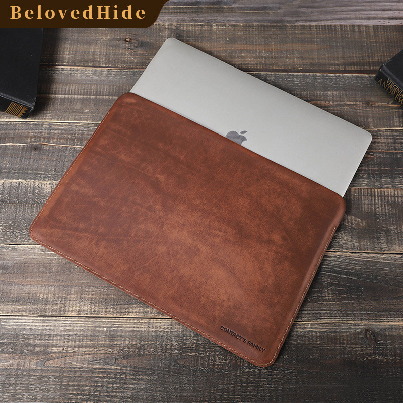 Vintage Leather MacBook Sleeve for 13.3" Air/Pro – Multi-Brand Compatible (Dell XPS 13, Asus ZenBook)