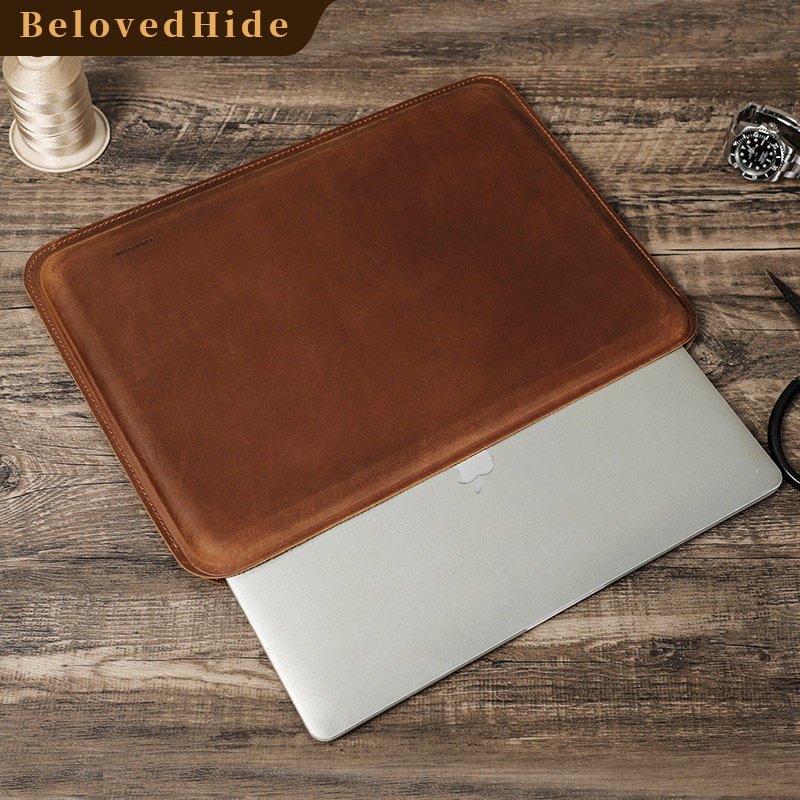 16" MacBook Pro Leather Laptop Bag – Minimalist Vintage Case (2019-2021 Models)