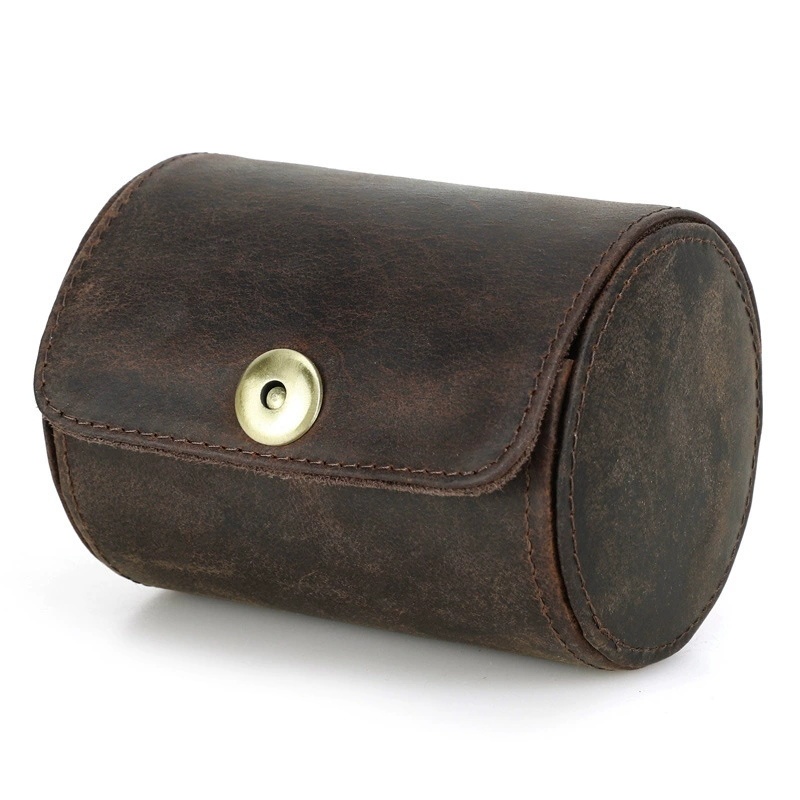 Anti-Wrinkle Leather Tie Box – Retro Compact Organizer (10.5x8cm)