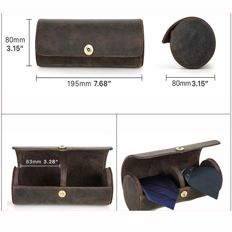 Luxury Leather Tie Organizer – Fashion-Forward Travel Case for 2 Ties