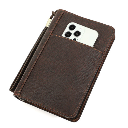 Wrist-Strap Leather Cigar Case – 5-Cigar Zippered Travel Pouch- Card Holder - Phone Holder