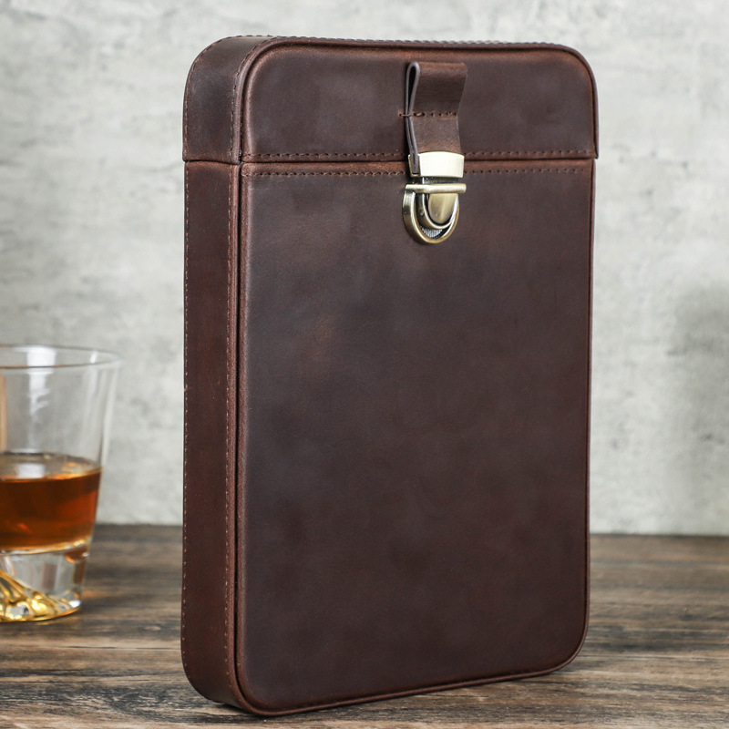 6-Cigar Leather Travel Humidor – Locking Drawer & Compact Build