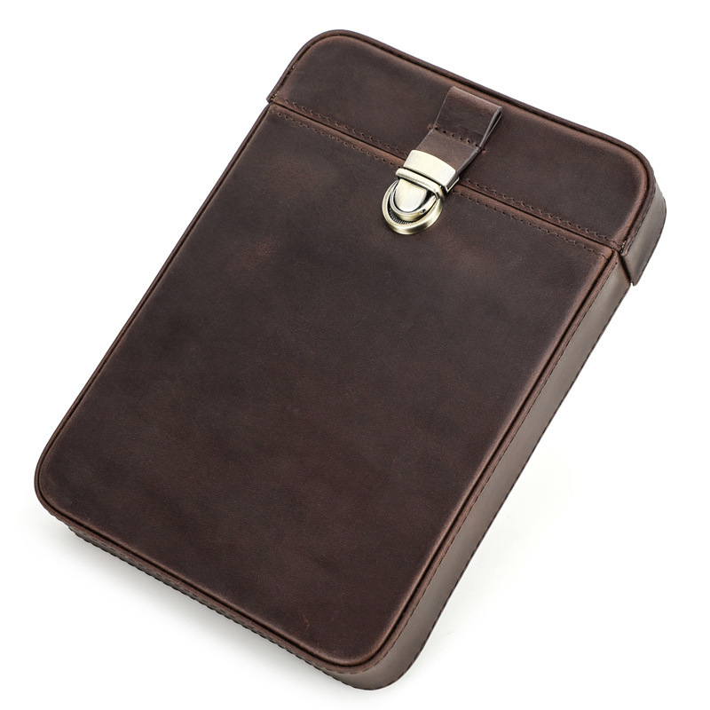 6-Cigar Leather Travel Humidor – Locking Drawer & Compact Build