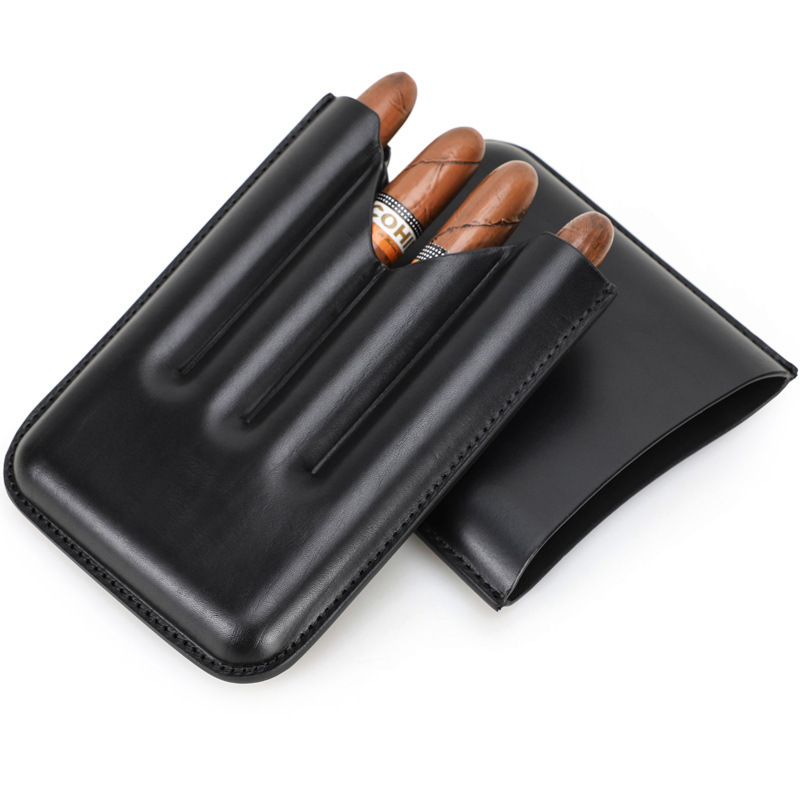 4-Cigar Leather Travel Case – Slim Retro Protector