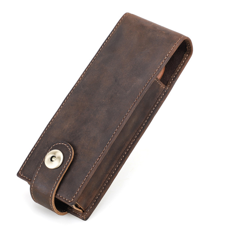 2-Cigar Leather Case with Cutter Slot – Vintage Travel Kit