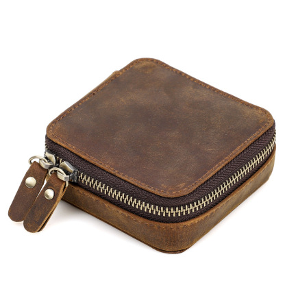 Retro Leather Jewelry Cube – Necklace & Earring Organizer for Daily Use
