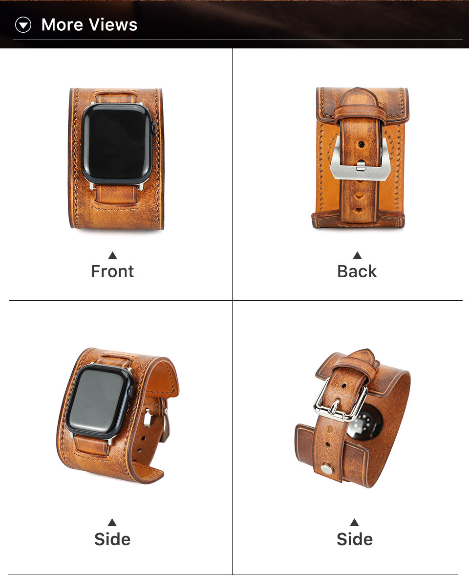 Leather Apple Watch Bands for Women and Men, Apple Watch Ultra Leather Band