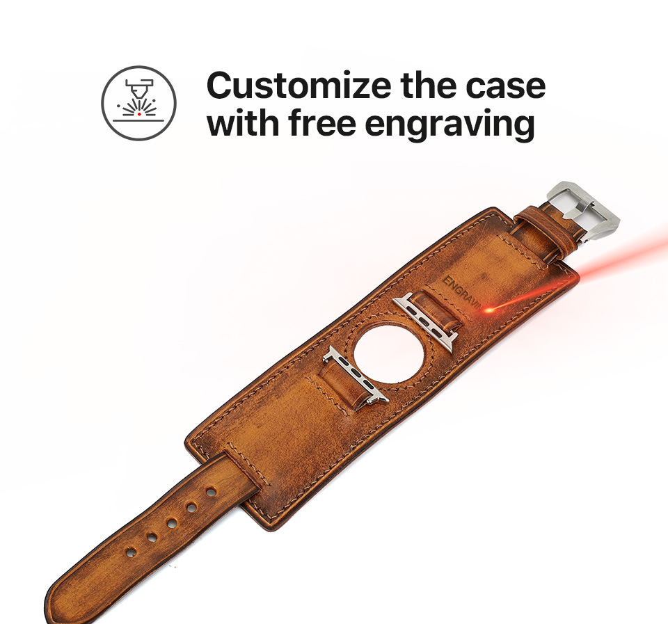 Leather Apple Watch Bands for Women and Men, Apple Watch Ultra Leather Band