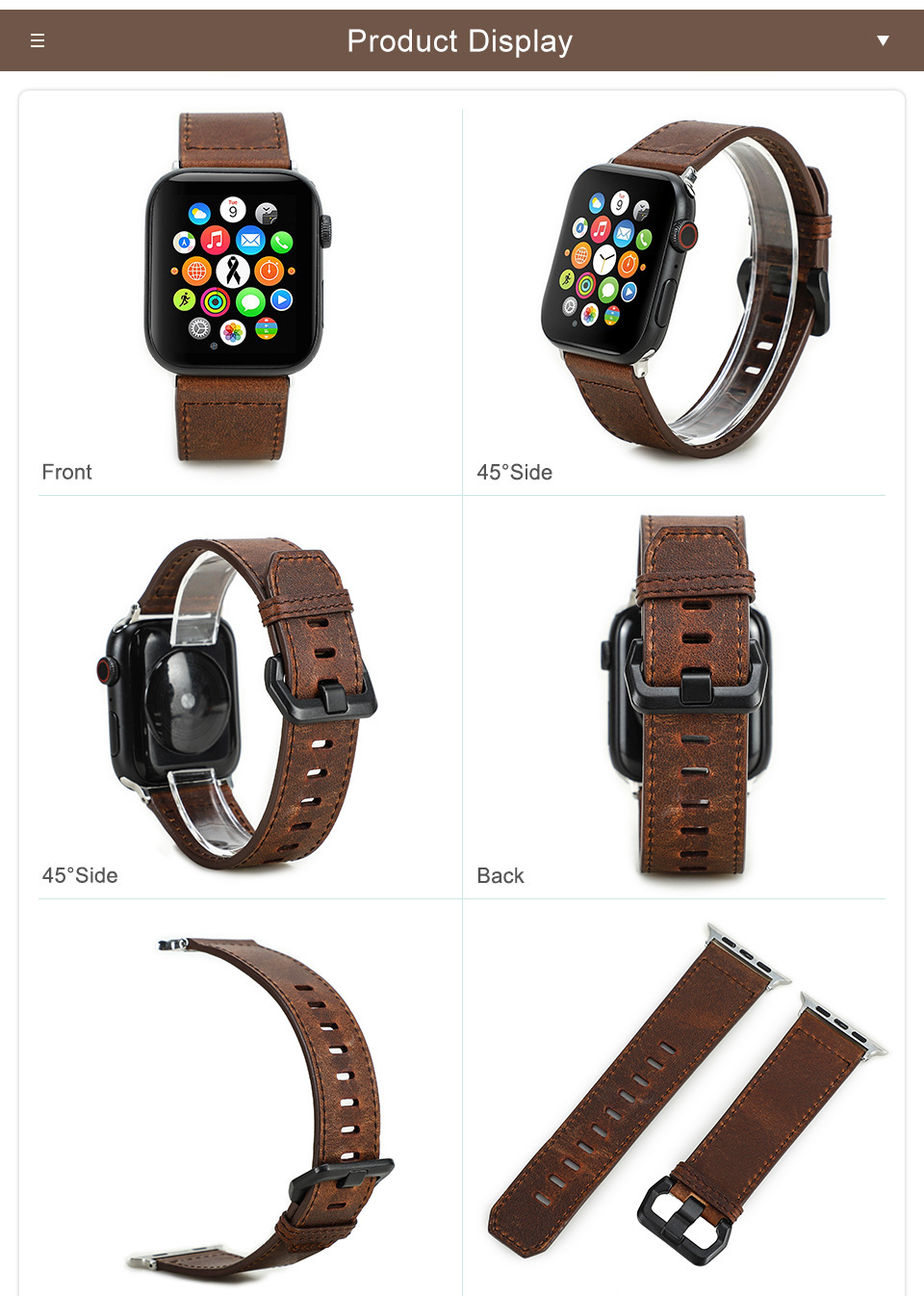 Crazy Horse Leather Apple Watch Bands, Leather Apple Watch Bands for Women
