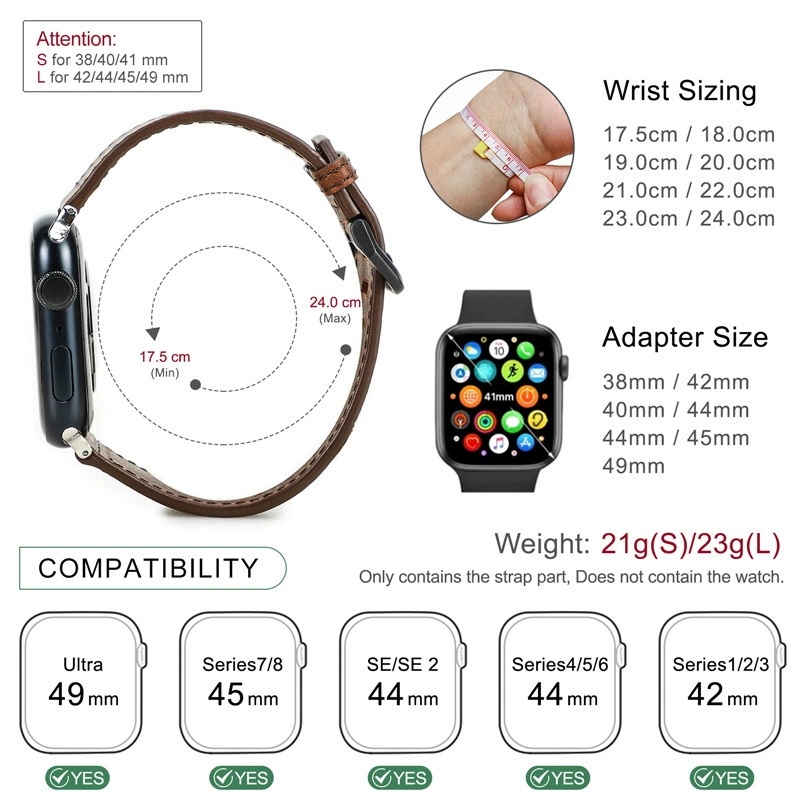 Crazy Horse Leather Apple Watch Bands, Leather Apple Watch Bands for Women