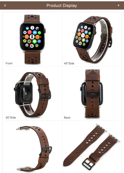 Leather Wrist Watch Bands, Mens Leather Apple Watch Band, Apple Watch Brown Leather Band