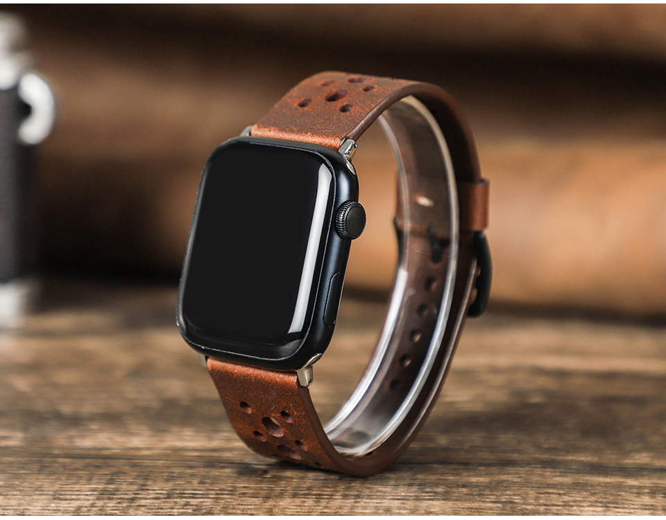 Leather Wrist Watch Bands, Mens Leather Apple Watch Band, Apple Watch Brown Leather Band