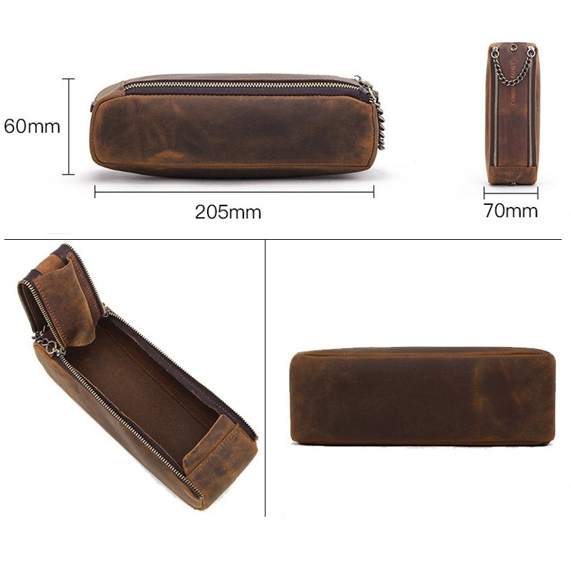 Multi-Use Leather Pipe & Pen Case – Vintage Desk Organizer