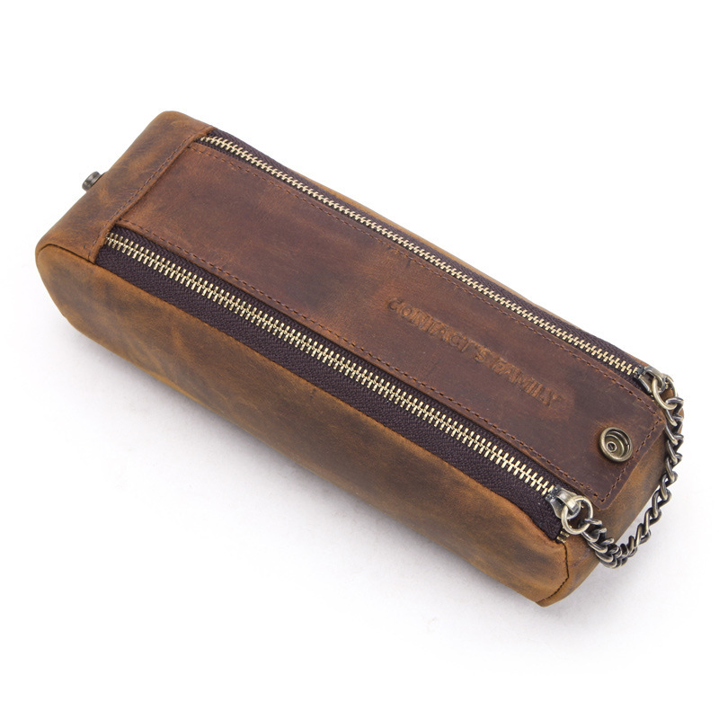 Multi-Use Leather Pipe & Pen Case – Vintage Desk Organizer