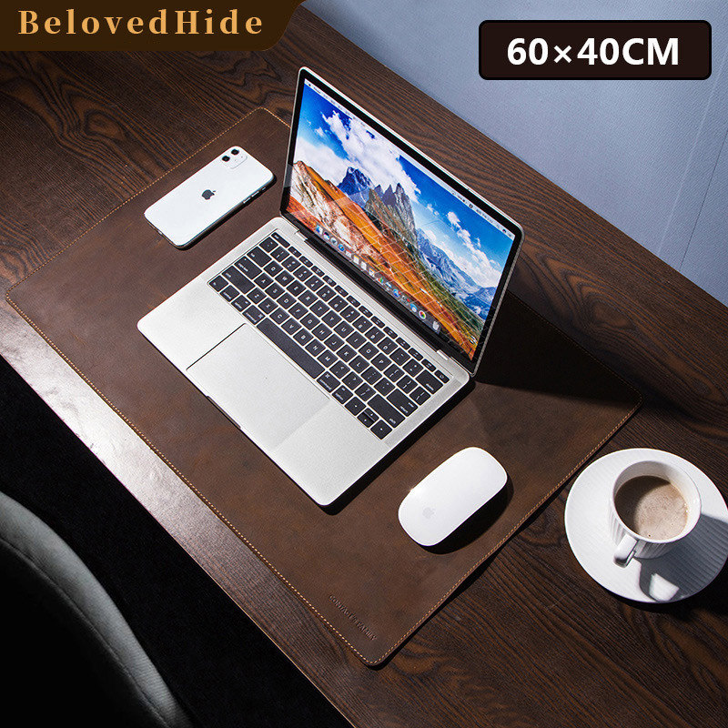 Leather Mouse Pad & Keyboard Mat – 60x40cm (23.6"x15.7") Oil-Nubuck