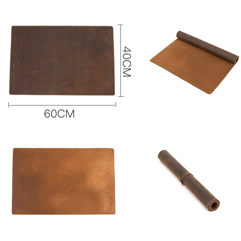 Leather Mouse Pad & Keyboard Mat – 60x40cm (23.6"x15.7") Oil-Nubuck