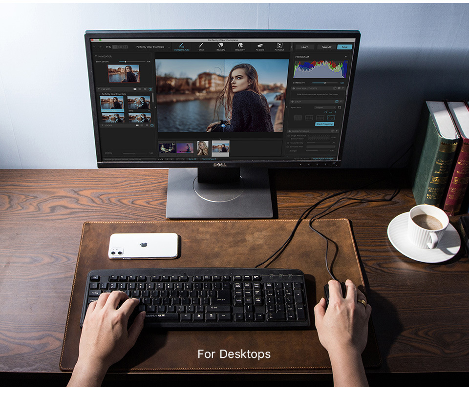 Leather Mouse Pad & Keyboard Mat – 60x40cm (23.6"x15.7") Oil-Nubuck