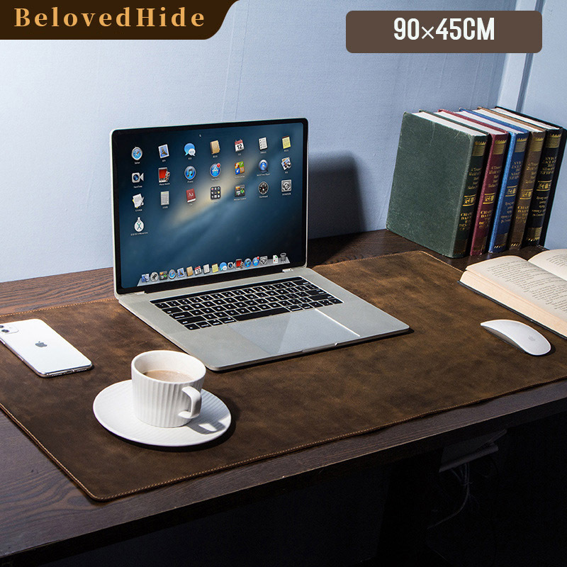 Giant Rustic Leather Mouse Mat – 90x45cm (35.4"x17.7") Oil-Nubuck Surface