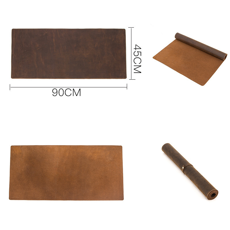 Giant Rustic Leather Mouse Mat – 90x45cm (35.4"x17.7") Oil-Nubuck Surface