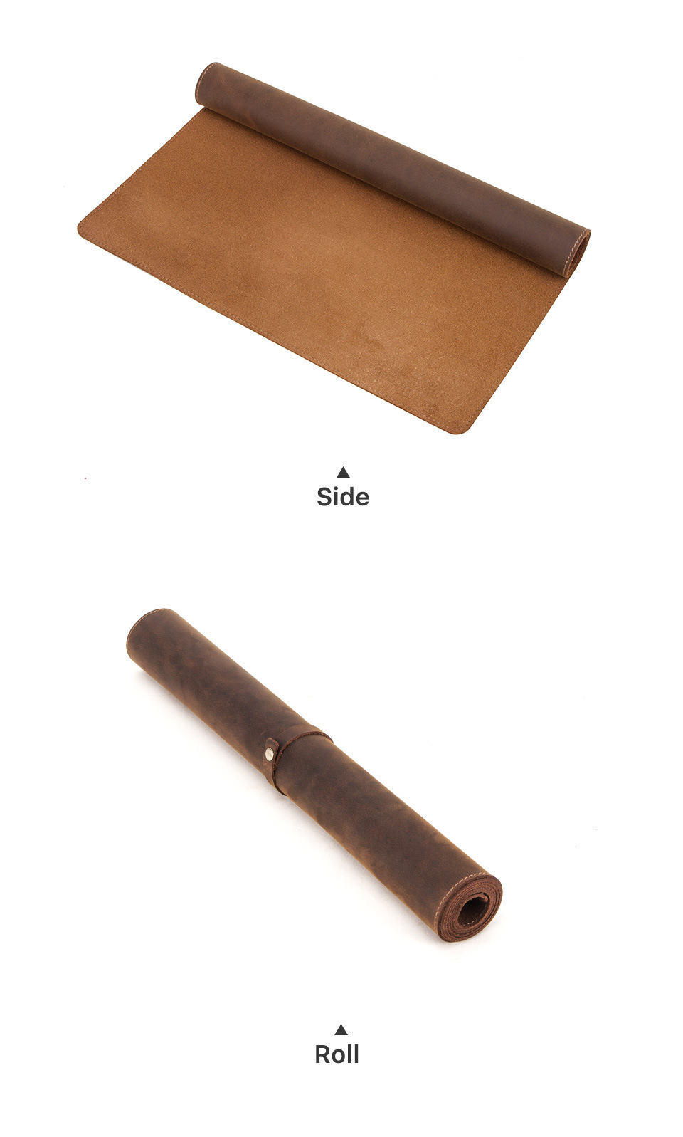 Rustic Brown Leather Desk Mat – 80x40cm (31.5"x15.7") Vintage Workstation