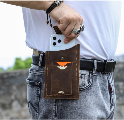 Leather Phone Holster for iPhone 16 Pro Max & Large Phones - 6.7" Belt Clip