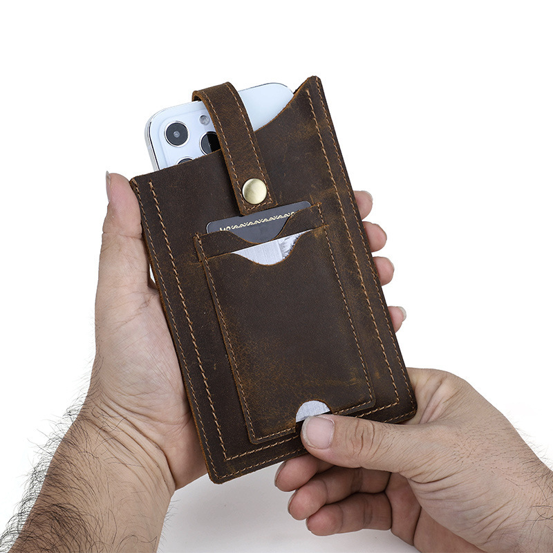 Leather Phone Holster for iPhone 16 Pro Max & Large Phones - 6.7" Belt Clip