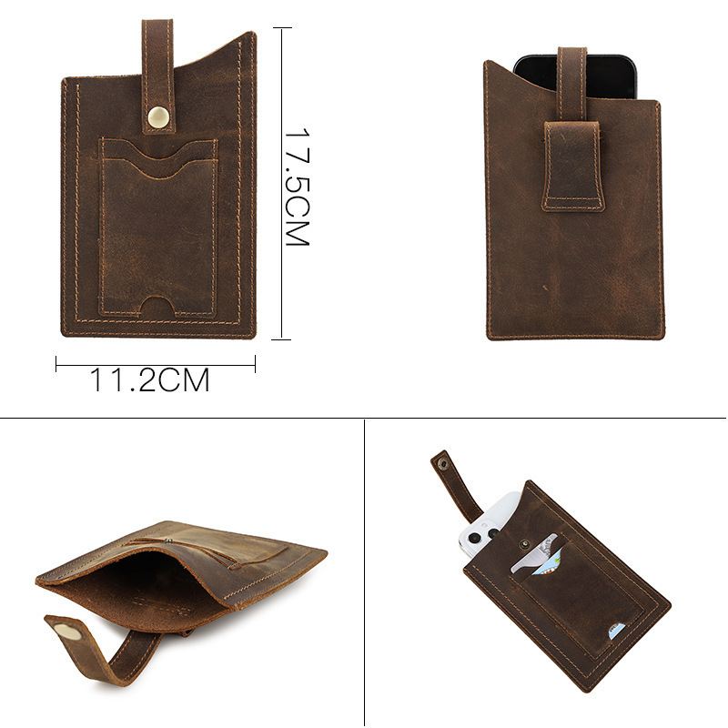 Leather Phone Holster for iPhone 16 Pro Max & Large Phones - 6.7" Belt Clip