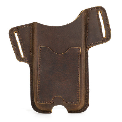 Leather Phone Holster with Card Slot - 6.1" Belt Loop for iPhone 14/15/16