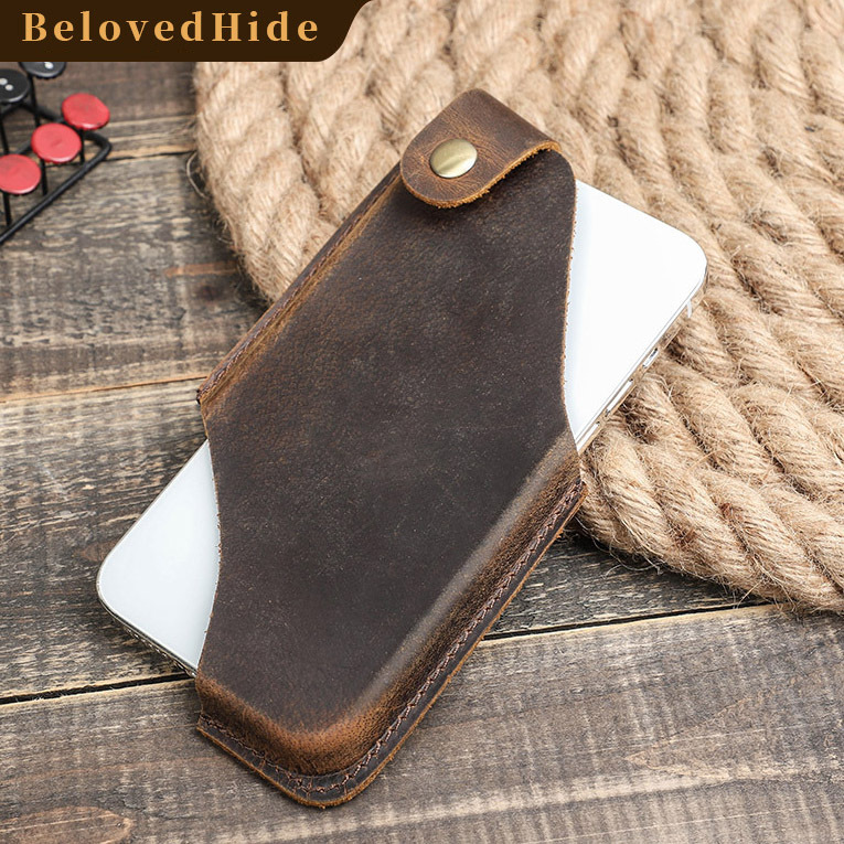 Leather Phone Holster for iPhone 16 Pro - 6.1" Outdoor Belt Case