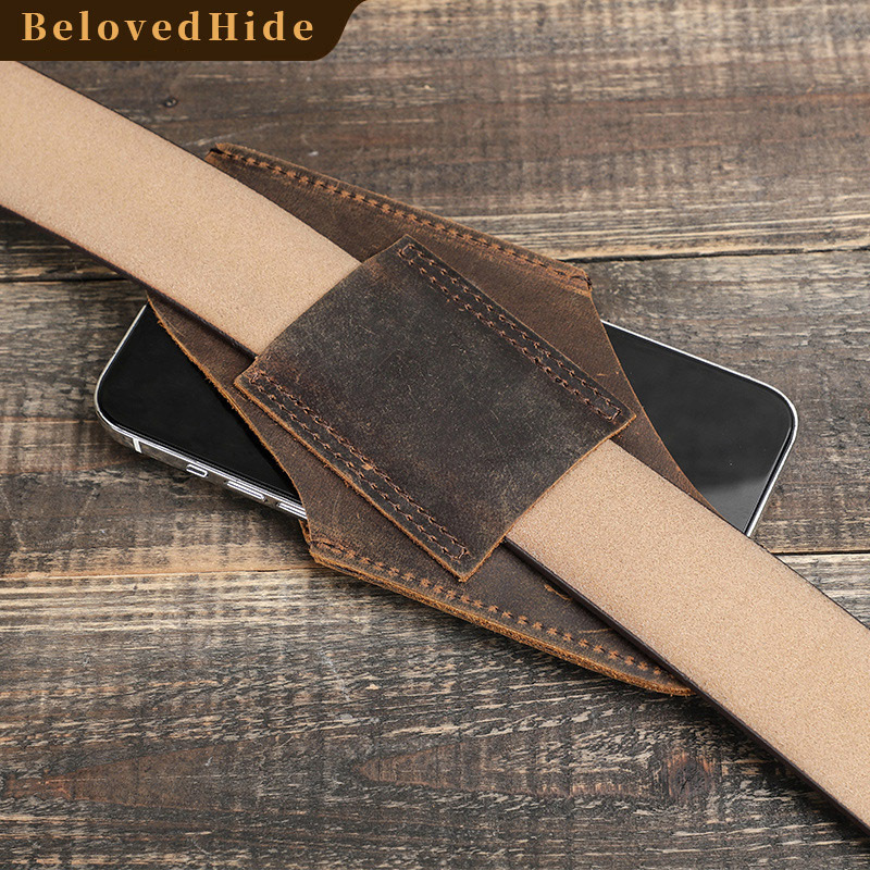 Leather Phone Holster for iPhone 16 Pro Max - 6.7" Tactical Belt Clip