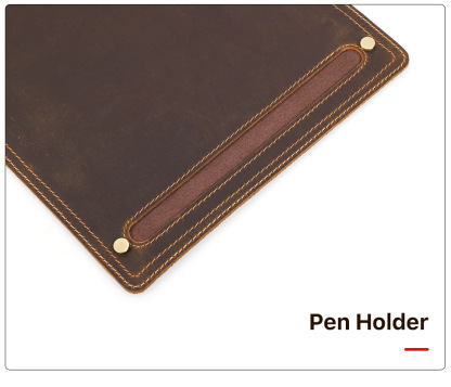 Compact Rustic Leather Mouse Pad – 28x23cm (11"x9") with Pen Slot