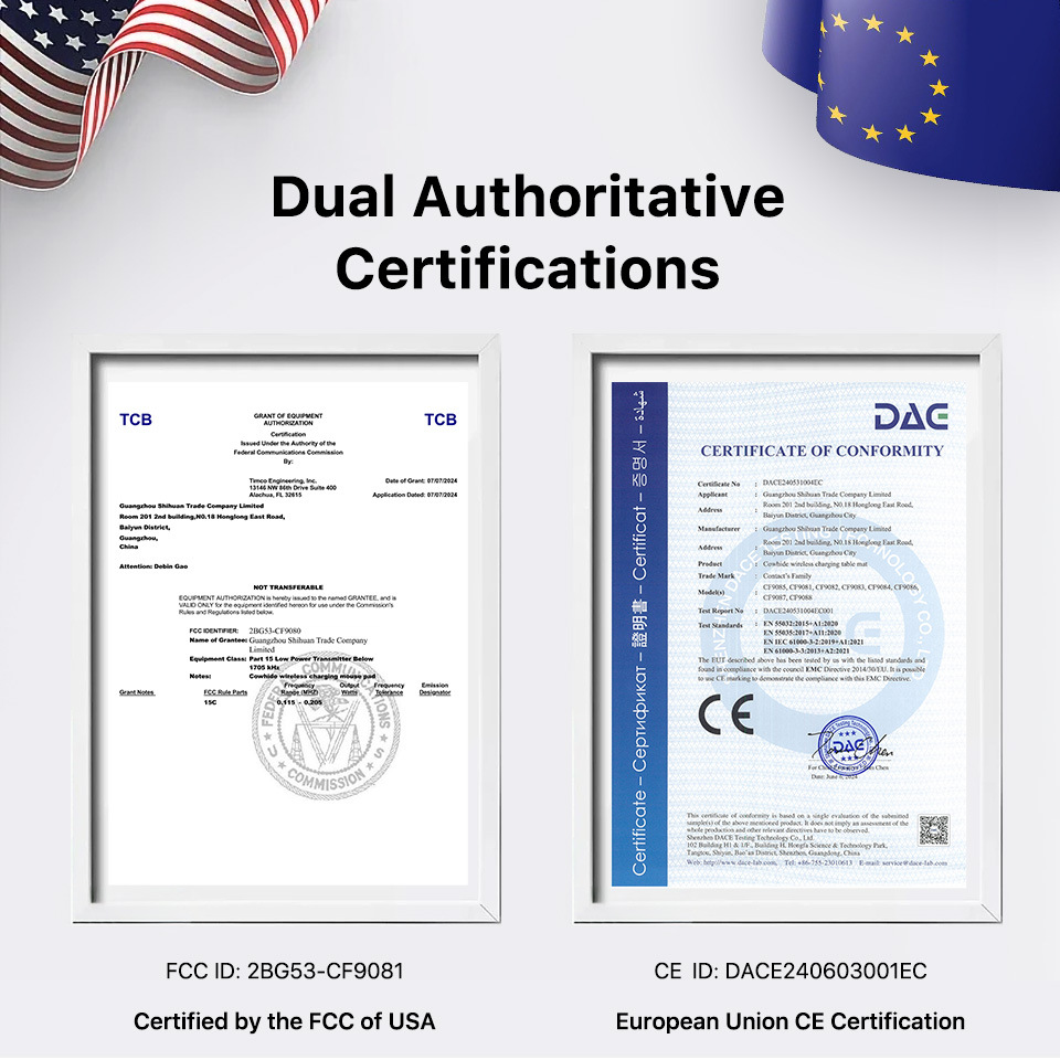 Slim Leather Mouse Pad with 15W Wireless Charger – Oil-Nubuck Surface