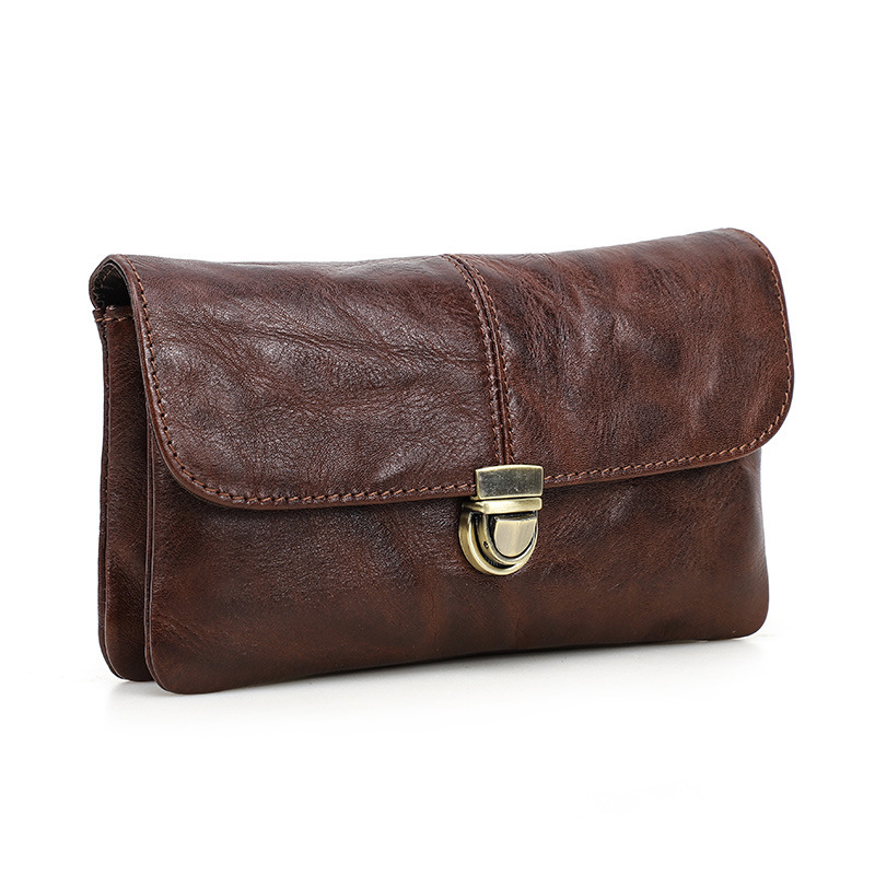 Brown Leather Belt Bag for iPhone 16 Pro Max & Large Phones - 6.9" Waist Pack